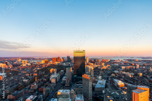 Boston cityscape from the Skywalk Observatory of the Prudential 
