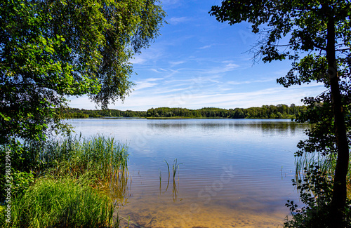 The lake "Snogeholmssjön" on a warm summer day in Skåne, Sweden.