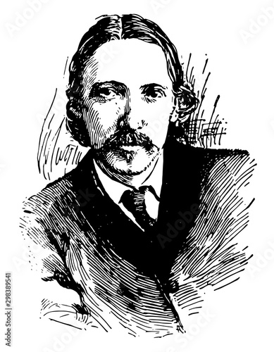 Robert Louis Stevenson, vintage illustration