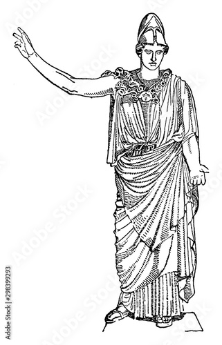 Athena Velletri vintage illustration.