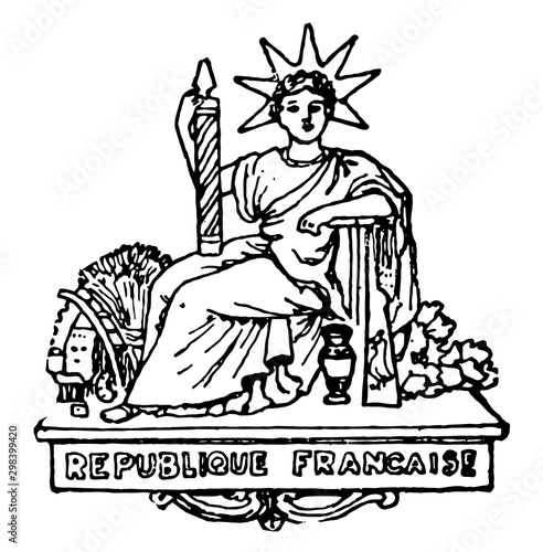 The Coat of Arms of France, vintage illustration