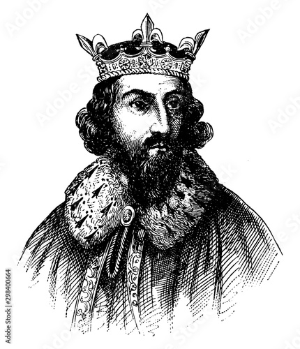 King Alfred the Great, vintage illustration