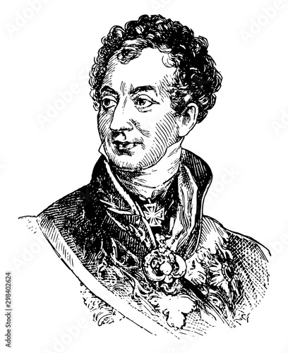 Prince Metternich, vintage illustration