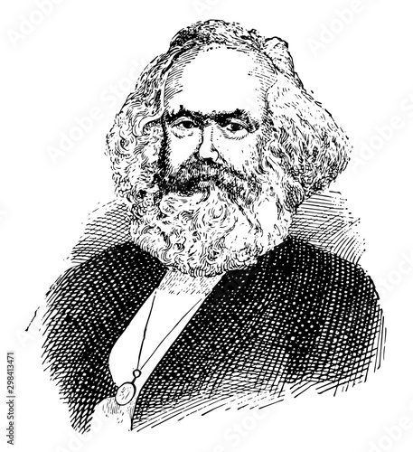 Karl Marx, vintage illustration