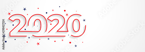 minimal 2020 line style new year typography design