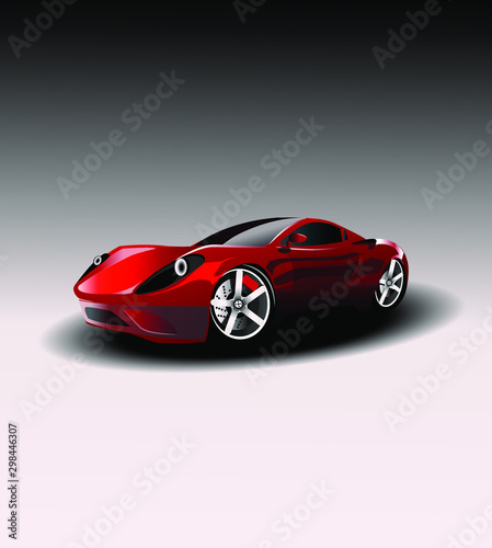 Red sports car model vector image for design work