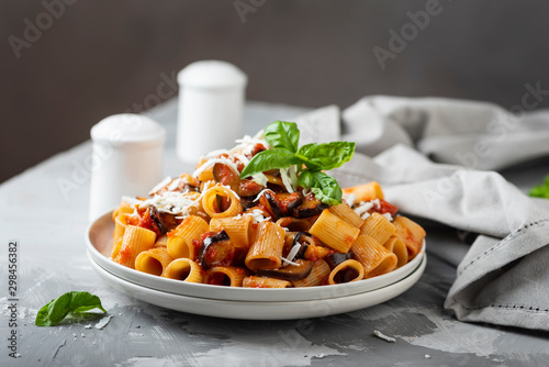 Traditional Italian dish pasta alla norma