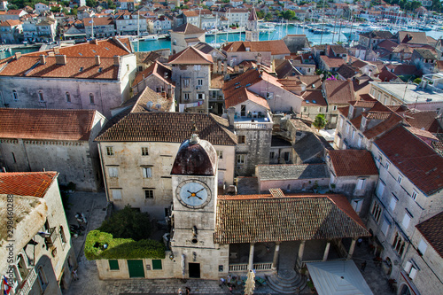 stare miasto Trogir w Chorwacji, widok z góry
