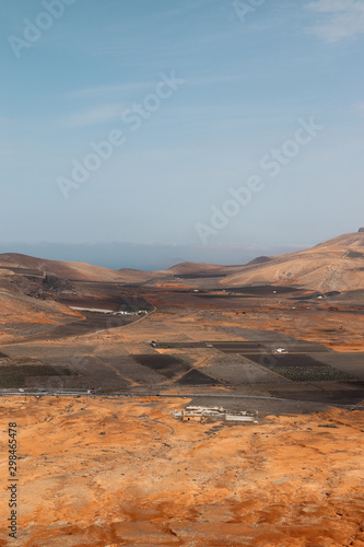 Orange and black hills in the desert