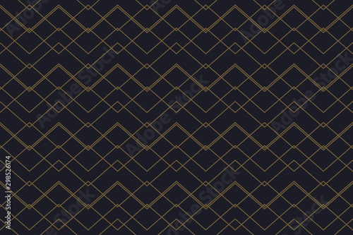 An elegant golden light abstract seamless pattern on a dark background