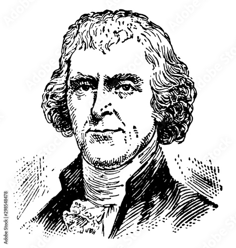 Thomas Jefferson, vintage illustration