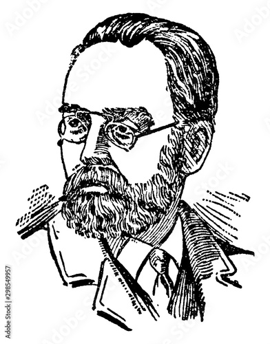 Emile Zola, vintage illustration