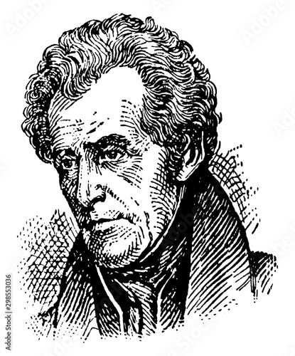 Andrew Jackson, vintage illustration