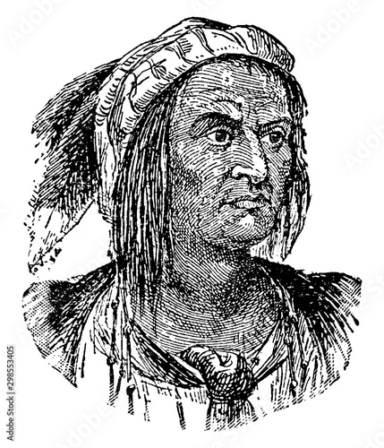 Tecumseh, vintage illustration