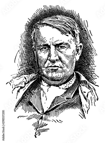 Thomas Alva Edison, vintage illustration