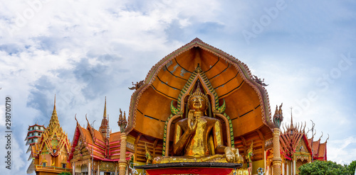 Wat Tham Suea is a temple with a Buddha statue is the largest in Kanchanaburi province. Located in Tha Moung district, Kanchanaburi province Thailand. 