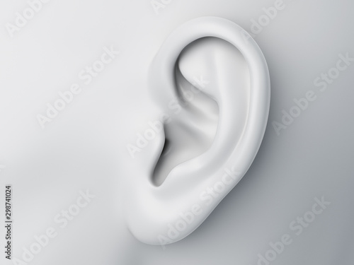 3d rendered medically accurate illustration of a grey abstract female ear