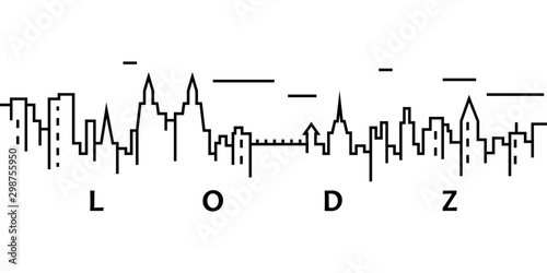 Lodz cityscape illustration. Simple line, outline vector of city landscape icons for ui and ux, website or mobile application on white background