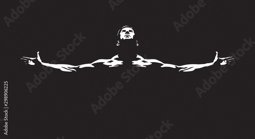 Athletic man. Vector is available 