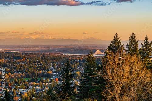 Looking across Fraser Valley to majestic Mount Baker on horizon
