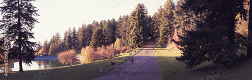 Scene of Mt. Tabor's water reservoirs park in Oregon state