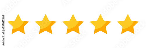 five rating stars icon for review product,internet website and mobile application on white backgrond vector