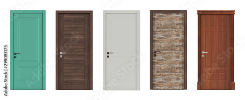 Doors for modern interior 3D render.