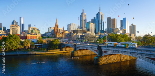 Panorama view of beautiful Melbourne cityscape skyline