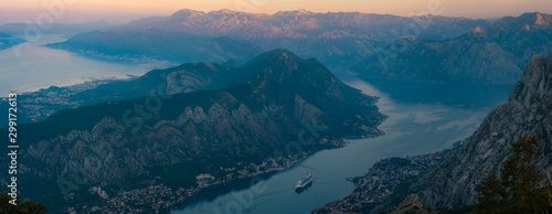 Kotor bay seen from above, Montenegro