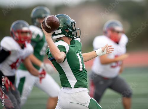 Football Players in action during a football game