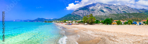 Greece. Beautiful turquoise beach scenery , Samos island, Marathokampos village