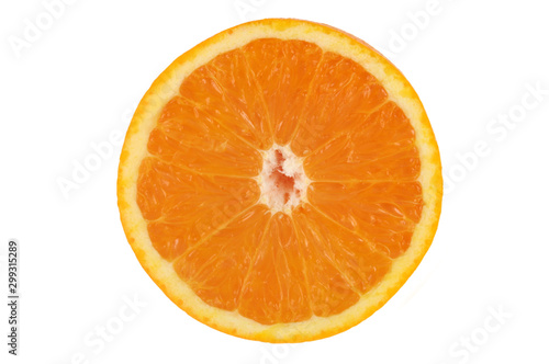 Rondelle d'orange sur fond blanc