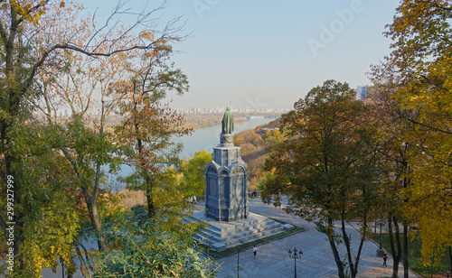 View of the Monument to Vladimir the Baptist and the Dnieper