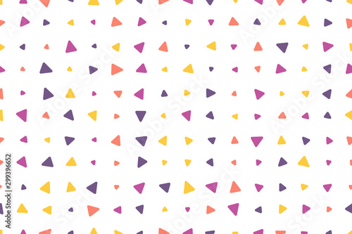 Triangle seamless pattern. Vector illustration. Contrasting fashionable polygonal backdrop with colorful panes. Beautiful geometric design for various craft projects.