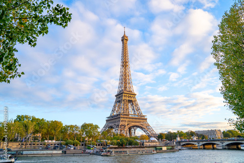 Eiffel Tower in summer morning