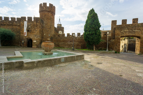 Piazza Santa Maria and Medieval fortifications of Cerveteri, Italy