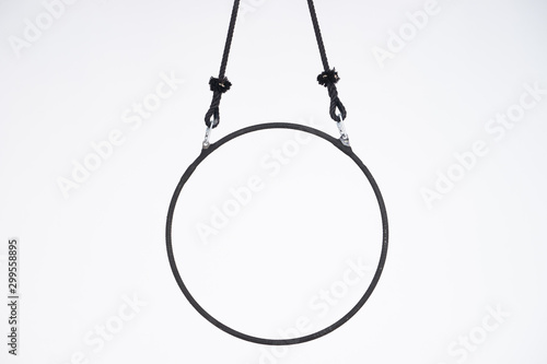 Black aerial hoop isolated on white background