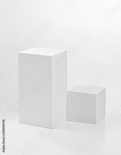 two white cubes