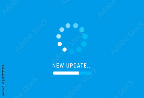 System software update and upgrade concept. Loading process screen. Vector illustration