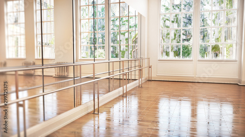 Dance or ballet studio interior. 3d illustration