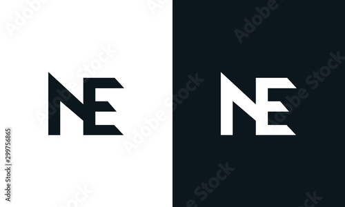 Minimalist abstract letter NE logo. This logo icon incorporate with two abstract shape in the creative process.