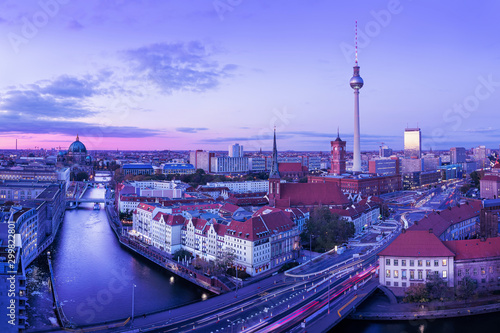 berlin city center at night