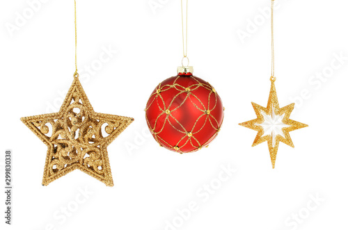 Christmas bauble and stars