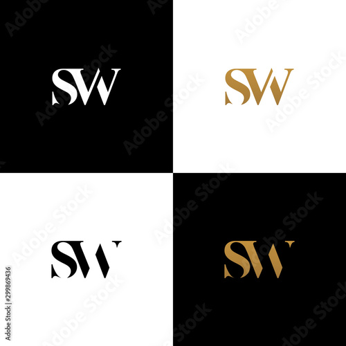 SW Letter Logo Design Template Vector