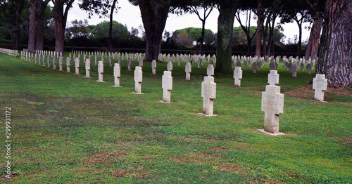 view of the graves of German soldiers in Pomezia