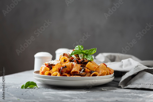 Traditional Italian dish pasta alla norma