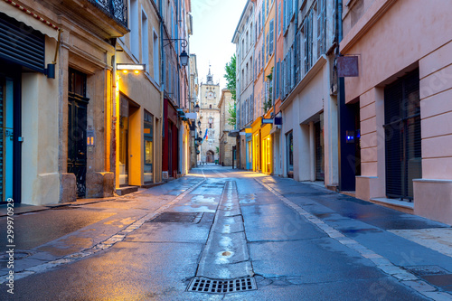 Aix-en-Provence. Old narrow street in the historic center of the city.