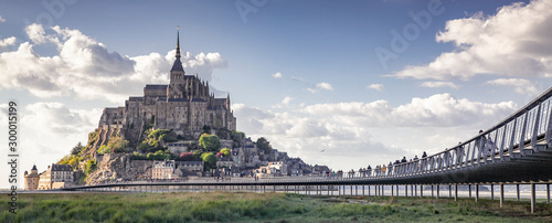 tidelands with Mont Saint-Michel, English Channel, Way of St. James, Route of Santiago de Compostela, Basse-Normandie, France