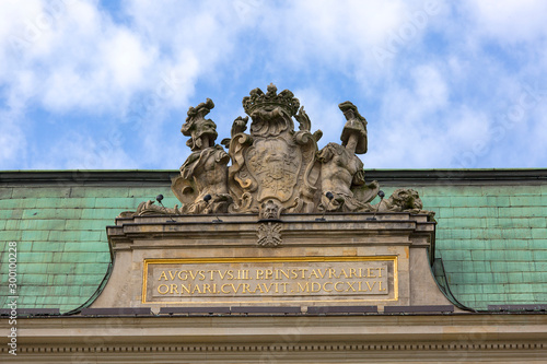 Royal Castle in Warsaw, built in the 16th century as a seat of official residence of the Polish monarchs. Saxon baroque facade, Warsaw, Poland