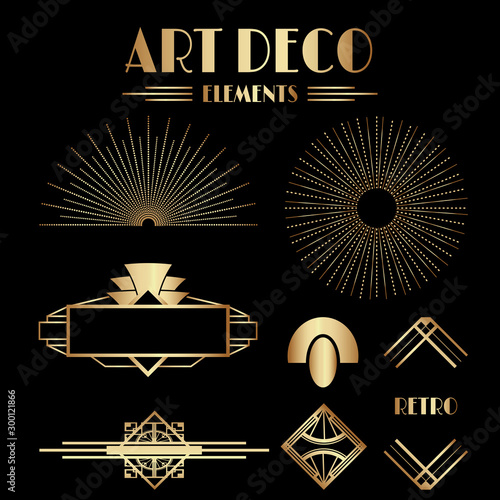 Geometric Art Deco Ornaments and Decorative Elements
